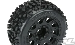 Proline Badlands 3.8″ All Terrain Tires Mounted for 17mm MT Front or Rear, Mounted on Raid Black 8×32 Removable Hex 17mm Wheels