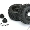 Proline Badlands MX28 2.8″ All Terrain Tires Mounted for Stampede 2wd & 4wd Front and Rear, Mounted on Raid Black 6×30 Removable Hex Wheels – PRO1012510