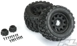 Proline 1/8 Badlands MX38 F/R 3.8″ MT Banden op Zwarte Raid Velgen – 17mm Hex (2 stuks) – PRO1012710