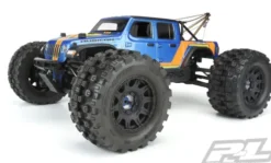 Proline Badlands MX38 HP 3.8″ All Terrain BELTED Tires Mounted for 17mm MT Front or Rear, Mounted on Raid Black 8×32 Removable Hex 17mm Wheels – PRO1016610