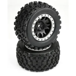 Proline 1/5 Badlands MX43 Pro-Loc F/R X-MAXX® Banden op Impulse Velgen 24mm Zwart/Grijs (2 stuks) – PRO1013113