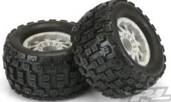 Proline Badlands MX38 3.8″ (Traxxas Style Bead) All Terrain Tires Mounted for 17mm MT Front or Rear, Mounted on F-11 Stone Gray 1/2″ Offset 17mm Wheels