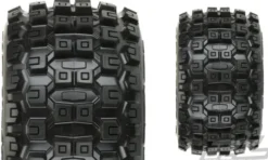 Proline Badlands MX38 3.8″ (Traxxas Style Bead) All Terrain Tires Mounted for 17mm MT Front or Rear, Mounted on F-11 Stone Gray 1/2″ Offset 17mm Wheels