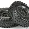 Proline Hyrax 1.9″ G8 Rock Terrain Truck Tires Mounted for Rock Crawler Front or Rear, Mounted on Impulse 1.9″ Black Plastic Internal Bead-Loc Wheels
