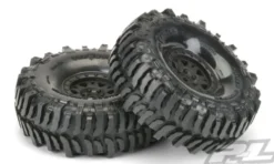 Proline Interco Bogger 1.9” G8 Rock Terrain Tires Mounted for Rock Crawler Front or Rear, Mounted on Impulse 1.9″ Black Plastic Internal Bead-Loc Wheels