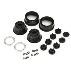 Proline 1/10 Raid Bead-Loc Fr/Rr 2.2″/3.0″ 12 & 14mm SC Wheels (2) Silvr/Blk