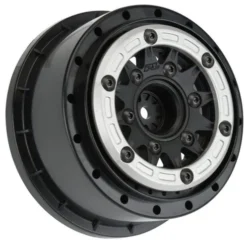 Proline 1/10 Raid Bead-Loc Fr/Rr 2.2″/3.0″ 12 & 14mm SC Wheels (2) Silvr/Blk
