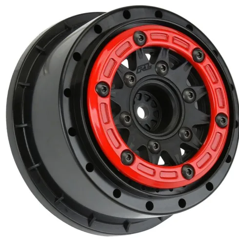 Proline 1/10 Raid Bead-Loc Fr/Rr 2.2″/3.0″ 12 & 14mm SC Wheels (2) Red/Black