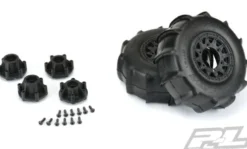 Proline Sling Shot SC 2.2″/3.0″ Sand Tires Mounted for Slash 2wd & Slash 4×4 Front or Rear, Mounted on Raid Black 6×30 Removable Hex Wheels