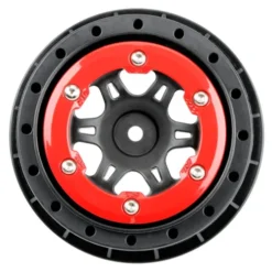 Pro Line 1/10 Split Six Front 2.2″/3.0″ 12mm Short Course Wheels (2) Red/Blk – PRO271404