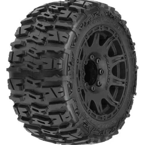 Proline 1/8 Trencher LP F/R 3.8” MT Banden op Raid Velgen 17mm Zwart (2 stuks) – PRO1017510