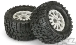Proline Trencher 2.8″ (Traxxas Style Bead) All Terrain Tires Mounted on F-11 Stone Gray Wheels