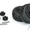 Proline Trencher X SC 2.2″/3.0″ All Terrain Tires Mounted for Slash 2wd & Slash 4×4 Front or Rear, Mounted on Raid Black 6×30 Removable Hex Wheels