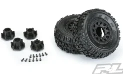 Proline Trencher X SC 2.2″/3.0″ All Terrain Tires Mounted for Slash 2wd & Slash 4×4 Front or Rear, Mounted on Raid Black 6×30 Removable Hex Wheels