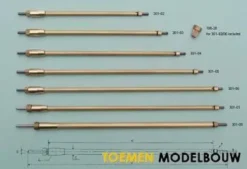 Raboesch schroefas van M4 naar M4 – 236mm