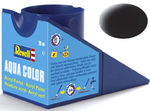 Revell Aqua Color Zwart Mat 18 ml – 36108