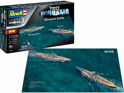 Revell First Diorama Set – Bismarck Battle 1:1200 bouwpakket