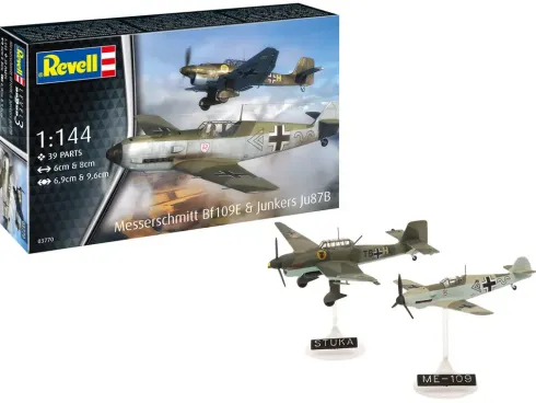 Revell Messerschmitt Bf109E Junkers Ju87B Stuka in 1/144 bouwpakket – RV-03770