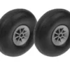 Revtec – Vliegtuig wielen – Rubber met Nylon velg – 63mm – As Dia. 4mm – 2 st