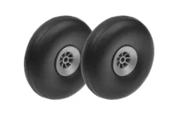 Revtec – Vliegtuig wielen – Rubber met Nylon velg – 73mm – As Dia. 4mm – 2 st