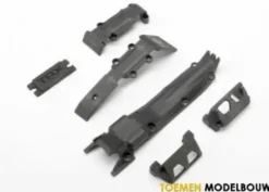 Skidplate set front & rear – steering servo guards – TRX7037
