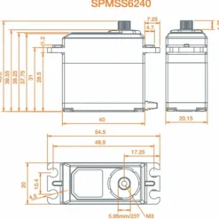 Spektrum S6240 Standard Digital High Speed Waterproof Metal Gear Surface Servo – SPMSS6240