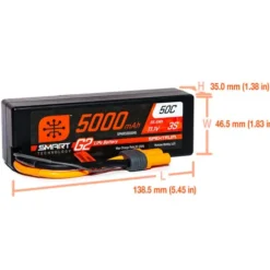 Spektrum 11.1V 5000mAh 3S 50C Smart LiPo G2 Hard Case IC5