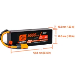 Spektrum 14.8V 5000mAh 4S 30C Smart LiPo G2 Hard Case IC5