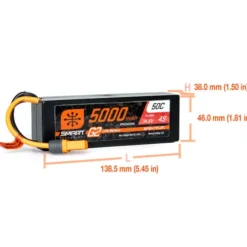 Spektrum 14.8V 5000mAh 4S 50C Smart LiPo G2 Hard Case IC5
