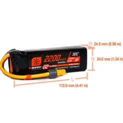 Spektrum 11.1V 2200mAh 3S 30C Smart LiPo G2 IC3