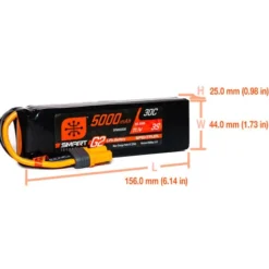 Spektrum 11.1V 5000mAh 3S 30C Smart LiPo G2 IC5