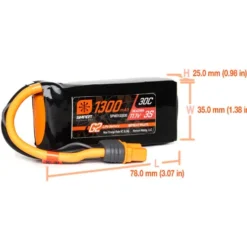 Spektrum 11.1V 1300mAh 3S 30C Smart LiPo G2 IC3