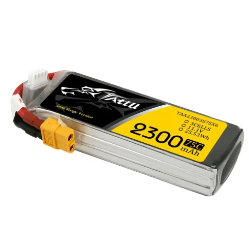 Tattu 2300mAh 11.1V 75C 3S1P LiPo Accu met XT60 Stekker