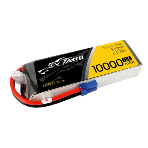 Tattu 10000mAh 11.1V 15C 3S1P Lipo batterij met EC-5 stekker