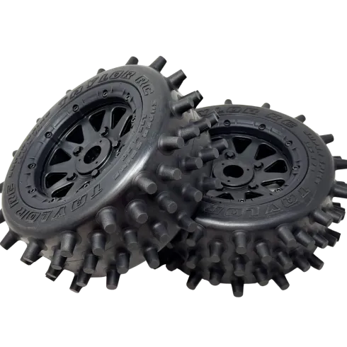 Taylor 195mm Spike Wheel Tyres – Pre-Mounted 24mm Hex (2 stuks)