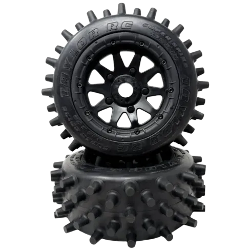 Taylor 195mm Spike Wheel Tyres – Pre-Mounted 24mm Hex (2 stuks)