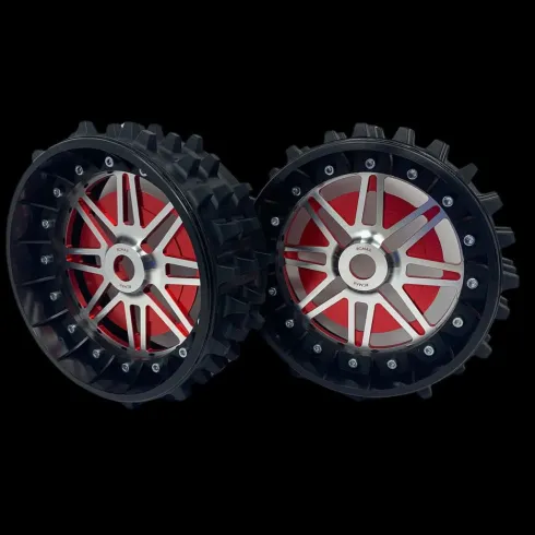 Taylor Super Spike 3″ Bandenpaar met Lightweight Centres 24mm Hex voor 1/5 RC modellen Rood