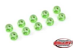 Team Corally – Aluminium Nylstop Nut M3 – Green – 10 pcs