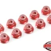 Team Corally – Aluminium Nylstop Nut M4 – Flanged – Red – 10 pcs