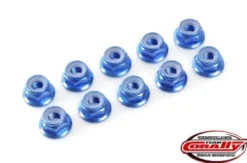 Team Corally – Aluminium Nylstop Nut M5 – Flanged – Blue – 10 pcs