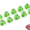 Team Corally – Aluminium Nylstop Nut M3 – Flanged – Green – 10 pcs