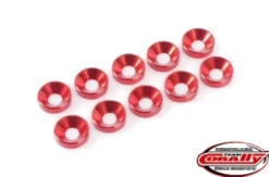 Team Corally – Aluminium Washer – for M5 Flat Head Screws – OD=12mm – Red – 10 pcs