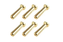 Team Corally – Bullit Connector 4.0mm – Male – Solid Type – Gold Plated – Ultra Low Resistance – Wire 90 – 6 pcs