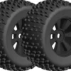 Team Corally Off-Road 1/8 Monster Truck Tires – Gripper – Glued on Black Rims – 1 pair – C-00180-378