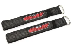 Team Corally Pro Battery Straps 250x20mm Zwart – 2 stuks