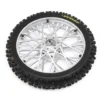 Team Losi Dunlop MX53 Front Tire Mounted, Chrome: Promoto-MX – LOS46006