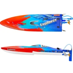TFL Explorer Mono RC Brushless Boot RTR Blauw compleet met 1950mAh 3S LiPo accu en lader – 50 km/h
