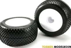 Tires & wheels assembled and glued – White Dished – TRX5375R