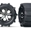 Tires & wheels, assembled, glued (2.8″) (All-Star black chrome wheels, paddle tires, foam inserts) (electric rear) (2) (TSM rated)