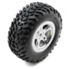 Tires & wheels, assembled, glued (SCT, satin chrome wheels) – TRX5973